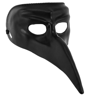 Maschera Veneziana Nera con Becco Accessorio Travestimento Carnevale Teatrale - 46873