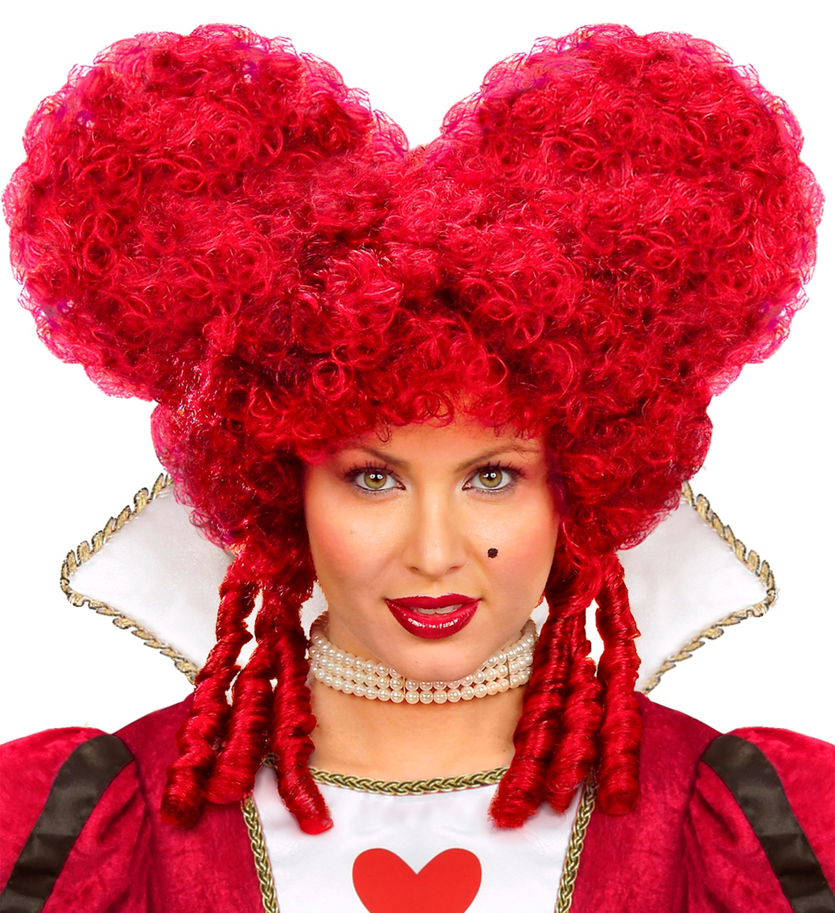 Parrucca Barocca Burgundy Accessorio Travestimento Carnevale Cosplay Regina di Cuori - 6325r
