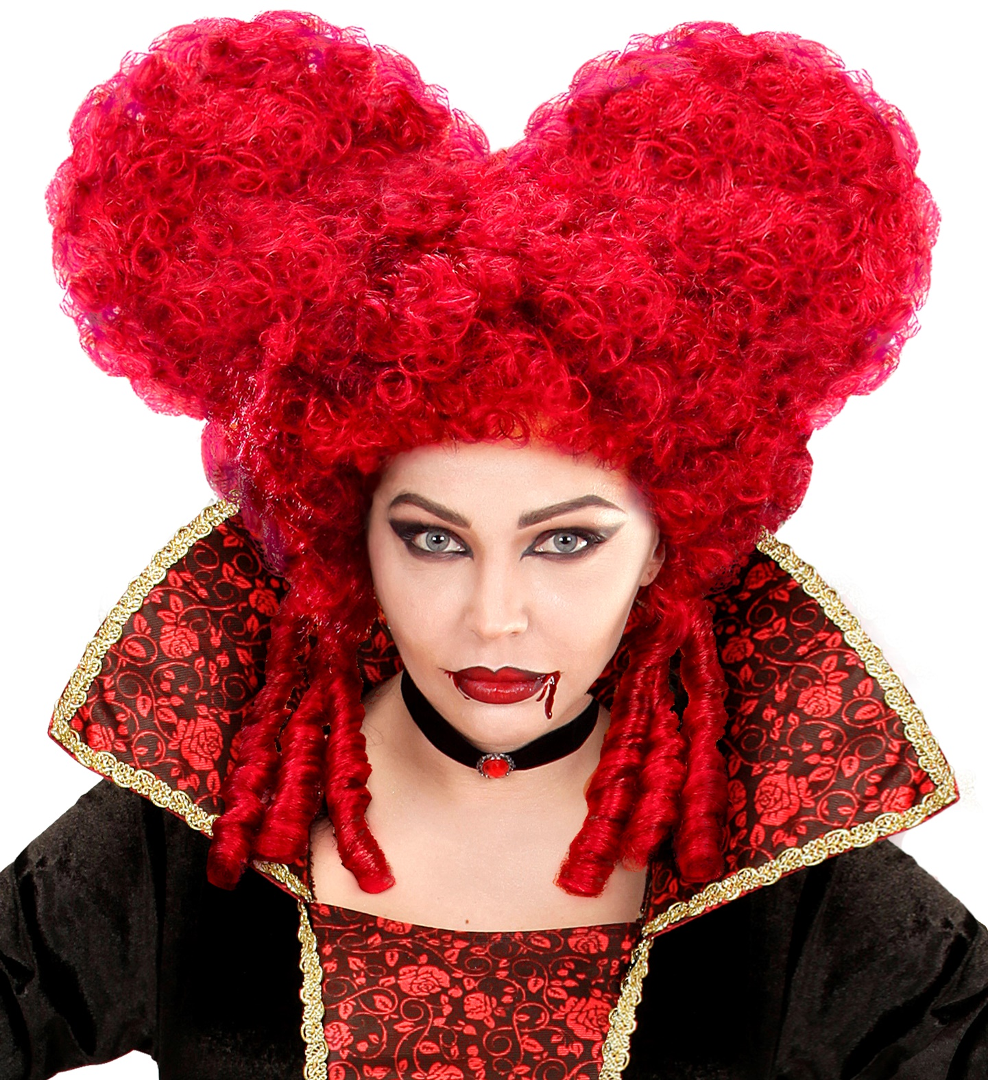 Parrucca Barocca Burgundy Accessorio Travestimento Carnevale Cosplay Regina di Cuori - 6325r