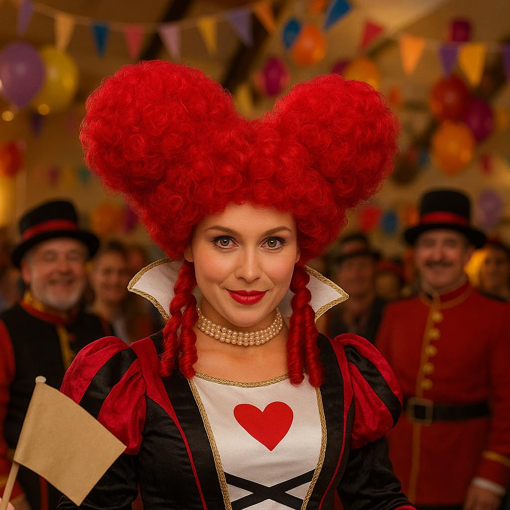 Parrucca Barocca Burgundy Accessorio Travestimento Carnevale Cosplay Regina di Cuori - 6325r