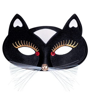 Maschera Domino Gatta Nero Accessorio Travestimento Carnevale Cosplay Feste a Tema - 64641