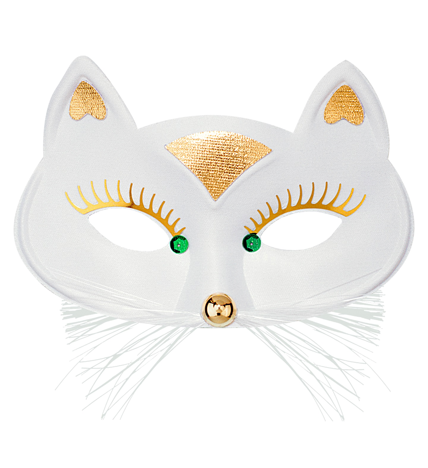 Maschera Domino Gatta Bianco Accessorio Travestimento Carnevale Cosplay Feste a Tema - 64642