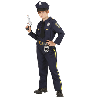 Costume Poliziotto Uniforme Completa con Cappello Travestimento Carnevale Cosplay Feste in Maschera - 7655