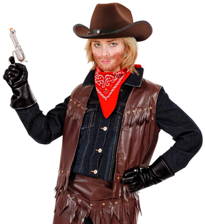 Guanti Caratteriali Neri in Similpelle Accessorio Travestimenti Carnevale Halloween Cosplay - 8533b