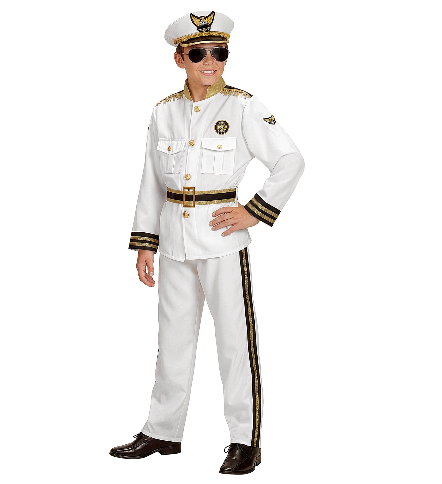Costume Capitano Ufficiale di Marina Travestimento Carnevale Cosplay Feste in Maschera - 9682