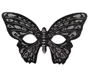 Maschera Domino Farfalla Nera Accessorio Travestimento Carnevale Cosplay Feste a Tema - 6448f/n