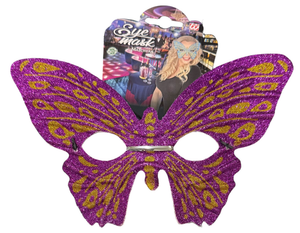 Maschera Domino Farfalla Viola Accessorio Travestimento Carnevale Cosplay Feste a Tema - 6448f/v