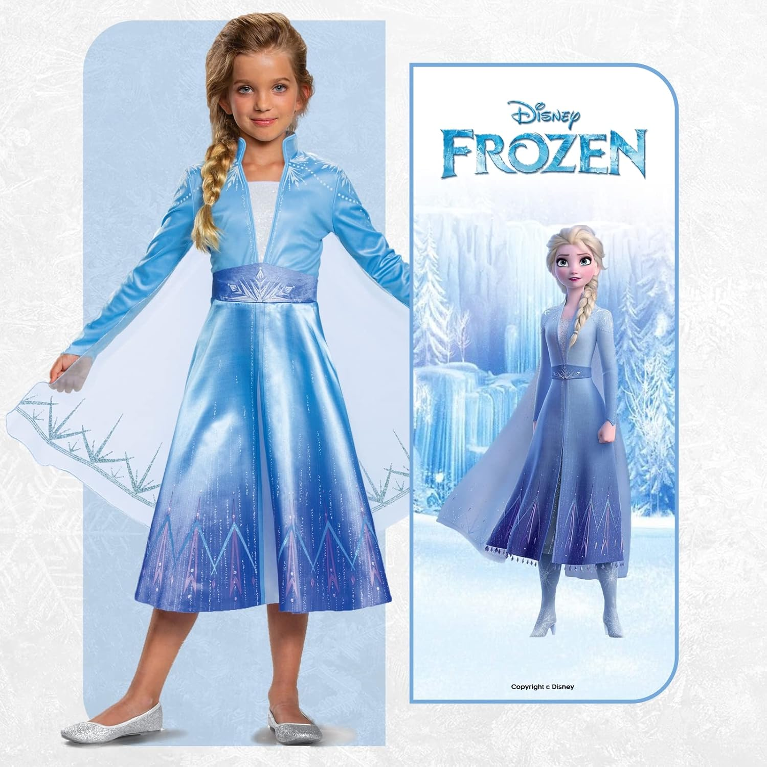 Costume Frozen DISNEY Vestito Elsa Deluxe Travestimento Cosplay Festa Carnevale in Maschera - 129989