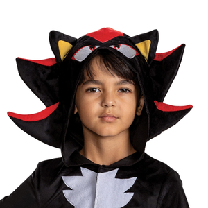 Costume Shadow the Hedgehog Tuta con Cappuccio Travestimento Carnevale Cosplay Feste in Maschera - 162019