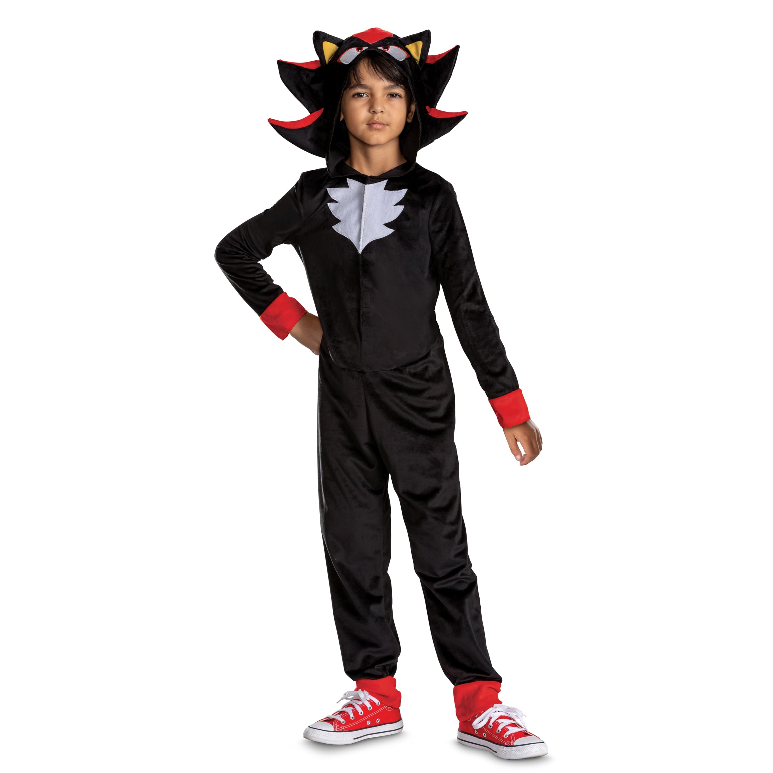 Costume Shadow the Hedgehog Tuta con Cappuccio Travestimento Carnevale Cosplay Feste in Maschera - 162019