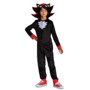 Costume Shadow the Hedgehog Tuta con Cappuccio Travestimento Carnevale Cosplay Feste in Maschera - 162019