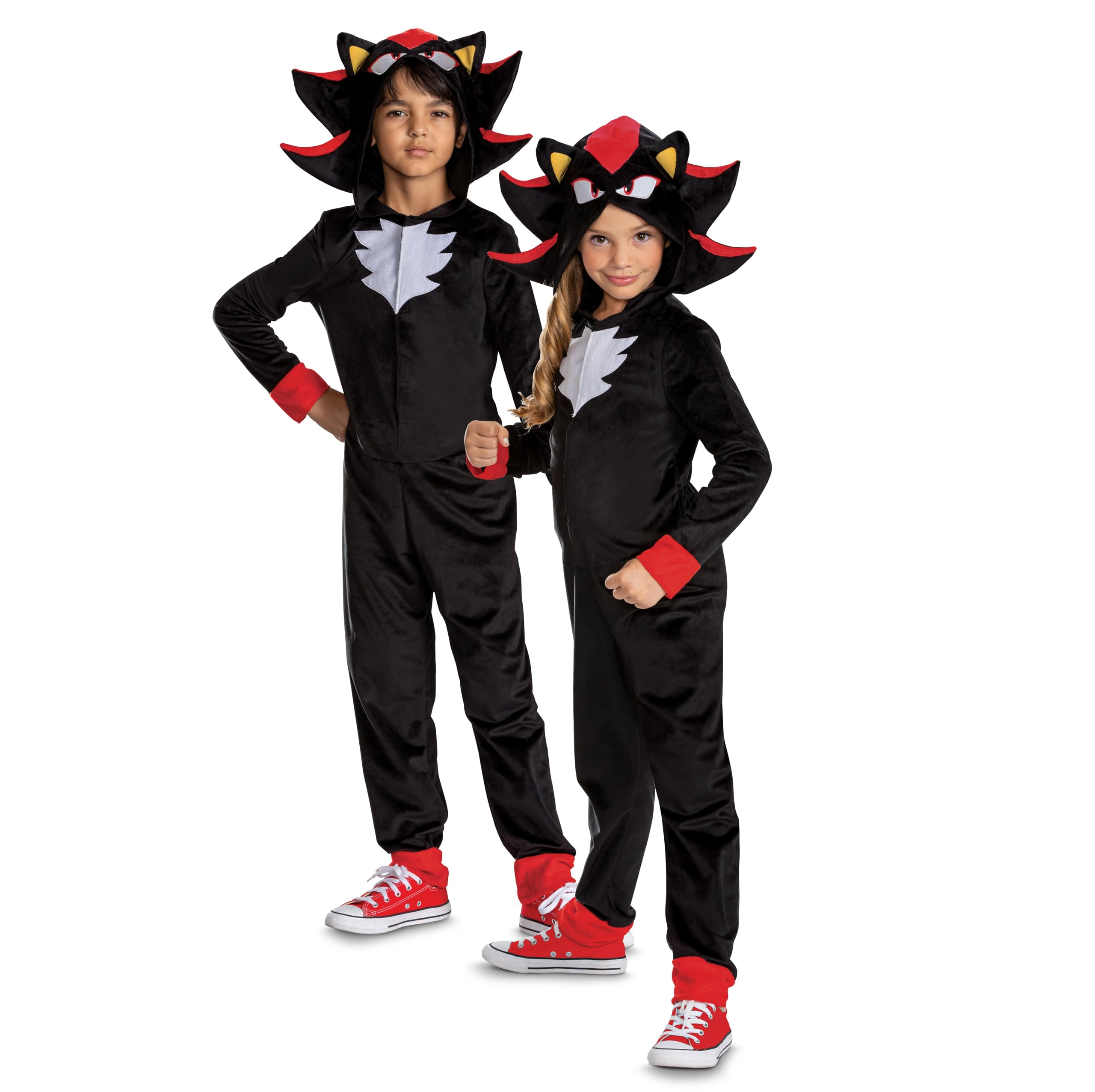 Costume Shadow the Hedgehog Tuta con Cappuccio Travestimento Carnevale Cosplay Feste in Maschera - 162019