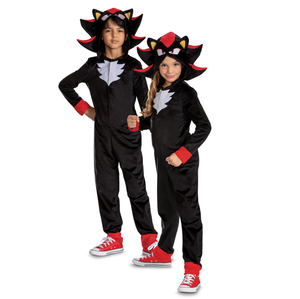 Costume Shadow the Hedgehog Tuta con Cappuccio Travestimento Carnevale Cosplay Feste in Maschera - 162019