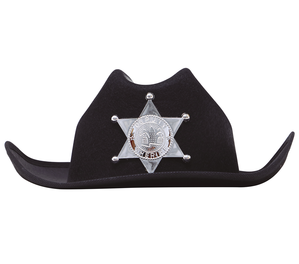 Cappello Nero da Sceriffo Accessorio Western Travestimento Carnevale Feste in Maschera - 13563