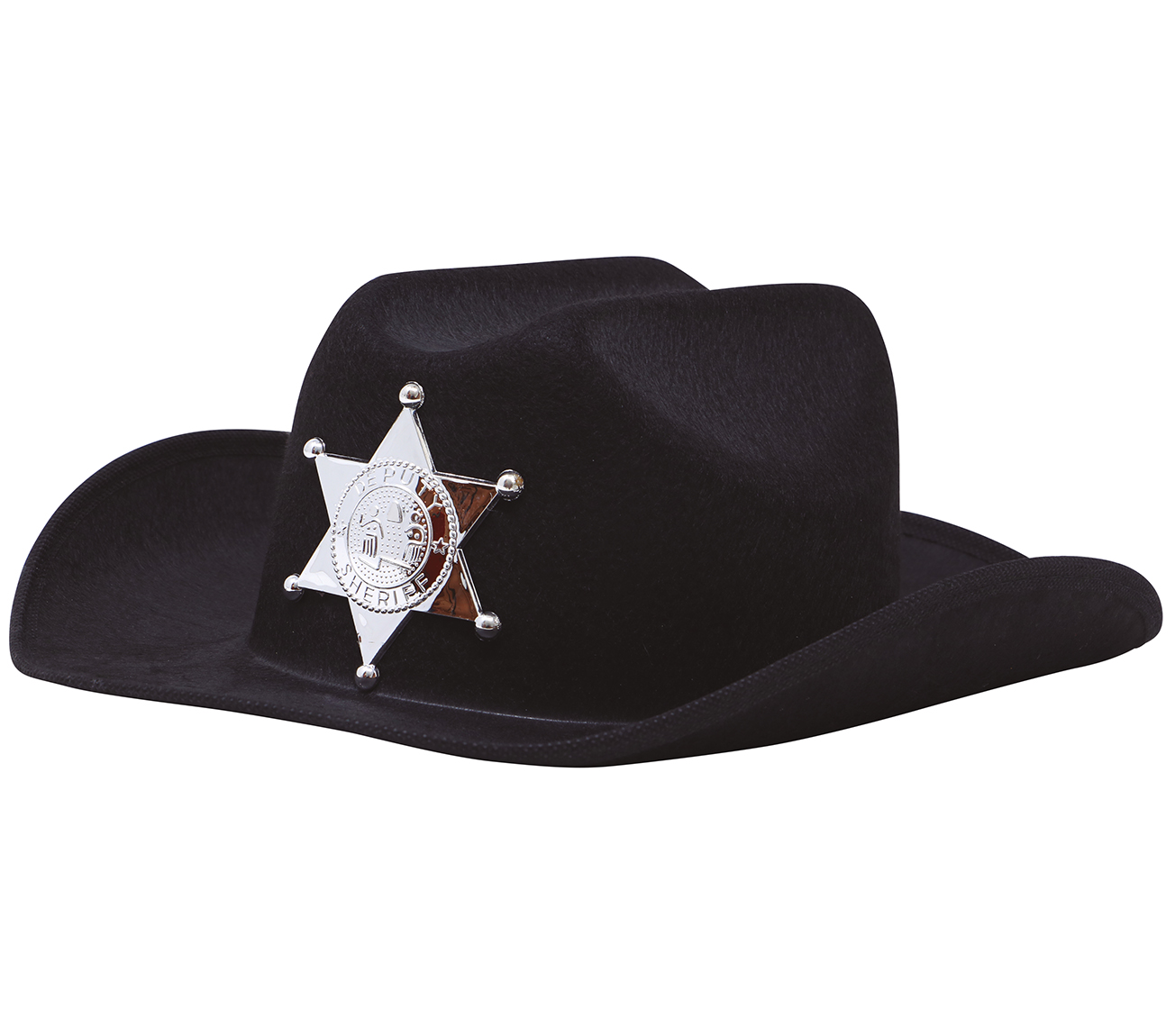 Cappello Nero da Sceriffo Accessorio Western Travestimento Carnevale Feste in Maschera - 13563