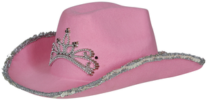 Cappello Rosa da Cowgirl Accessorio Travestimento Cowboy Carnevale Feste in Maschera - 13582