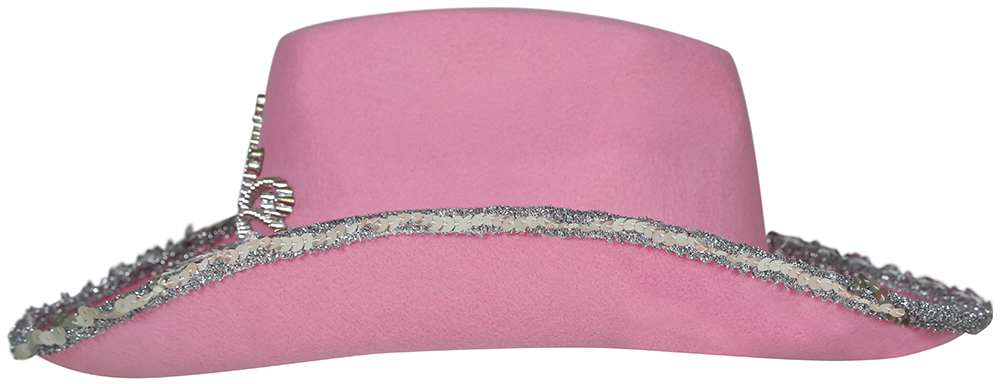 Cappello Rosa da Cowgirl Accessorio Travestimento Cowboy Carnevale Feste in Maschera - 13582