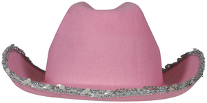 Cappello Rosa da Cowgirl Accessorio Travestimento Cowboy Carnevale Feste in Maschera - 13582