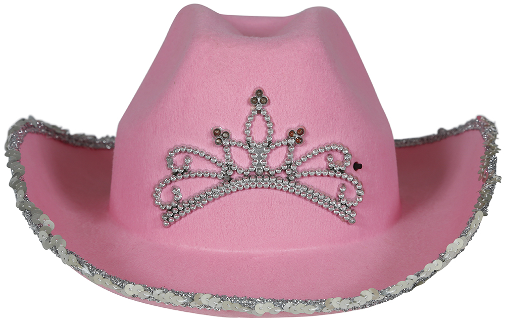 Cappello Rosa da Cowgirl Accessorio Travestimento Cowboy Carnevale Feste in Maschera - 13582