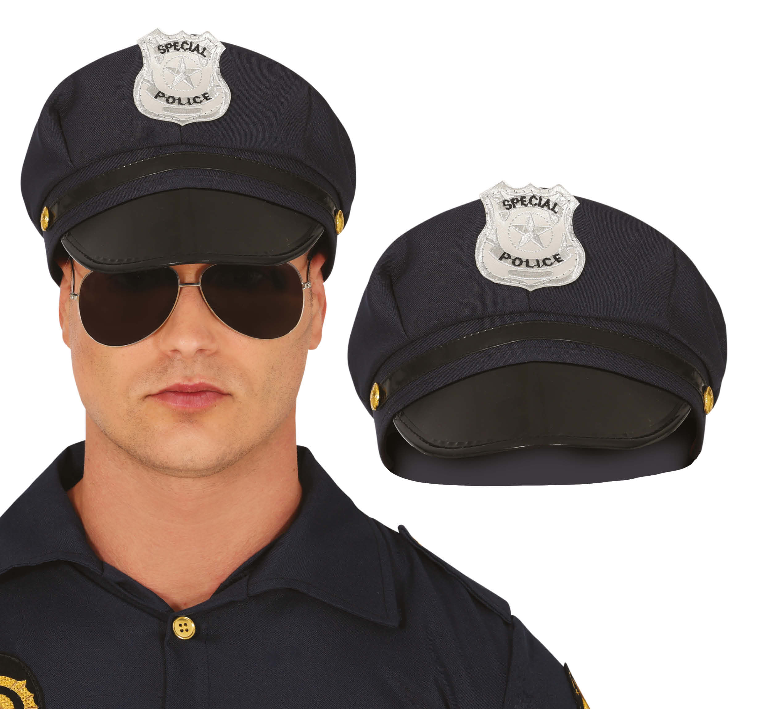 Cappello Poliziotto per Adulti Accessorio Travestimento Carnevale Cosplay Feste in Maschera- 13959