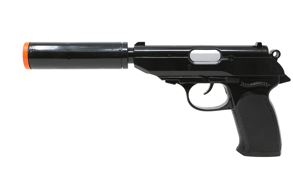 Pistola Giocattolo con Silenziatore 25 CM Accessorio Travestimento Carnevale Cosplay Feste in Maschera - 27025