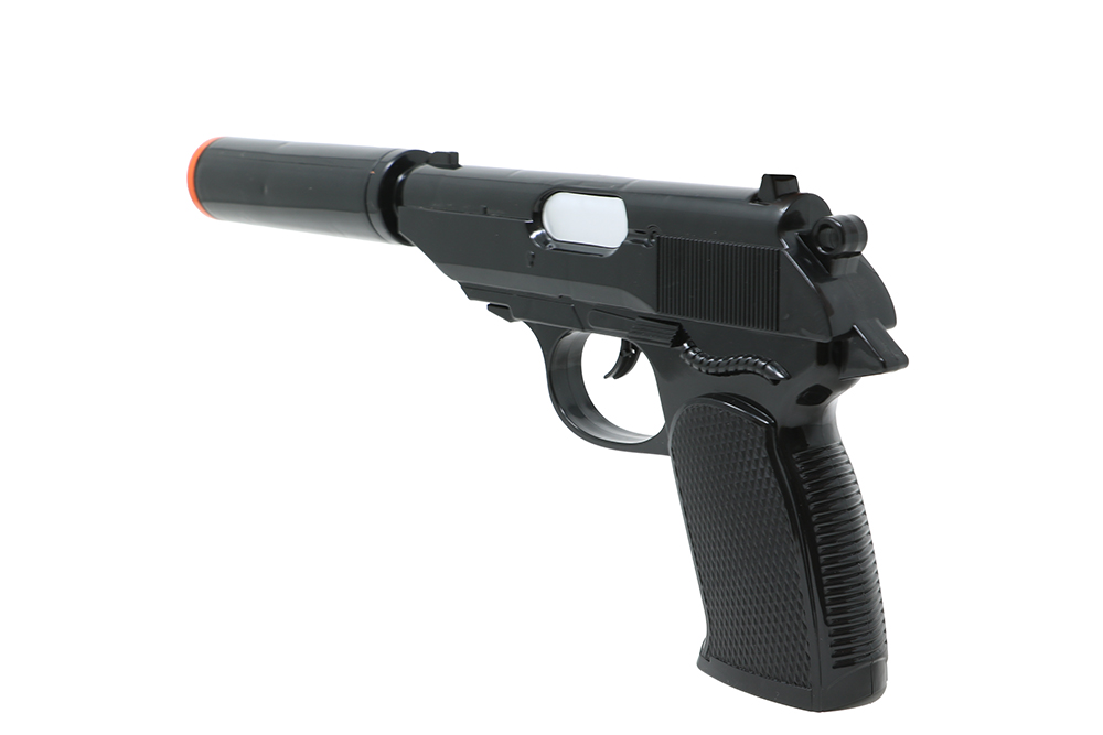 Pistola Giocattolo con Silenziatore 25 CM Accessorio Travestimento Carnevale Cosplay Feste in Maschera - 27025