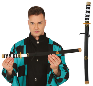 Spada Samurai Ninja con Fodero 60 CM Accessorio Travestimento Cosplay Carnevale - 16639