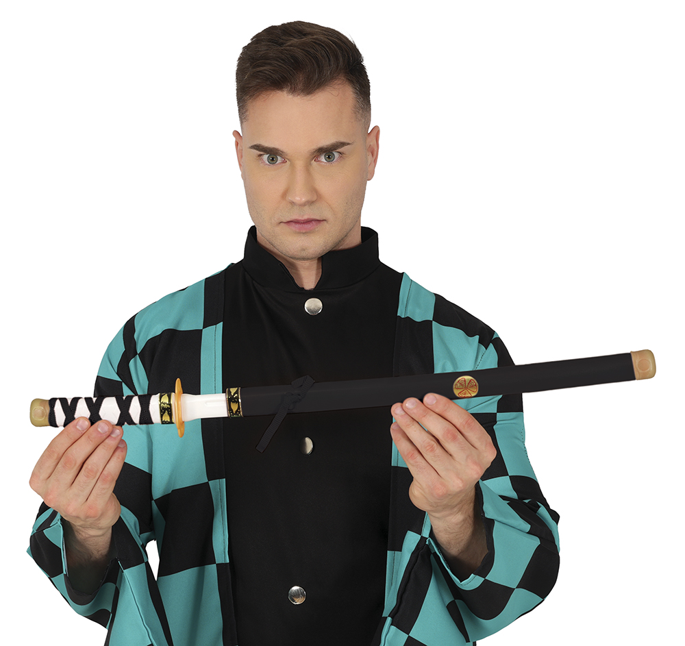 Spada Samurai Ninja con Fodero 60 CM Accessorio Travestimento Cosplay Carnevale - 16639