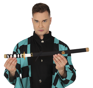 Spada Samurai Ninja con Fodero 60 CM Accessorio Travestimento Cosplay Carnevale - 16639