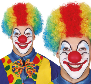 Parrucca Riccia Multicolore Accessorio Travestimento Carnevale Clown Pagliaccio - 90207