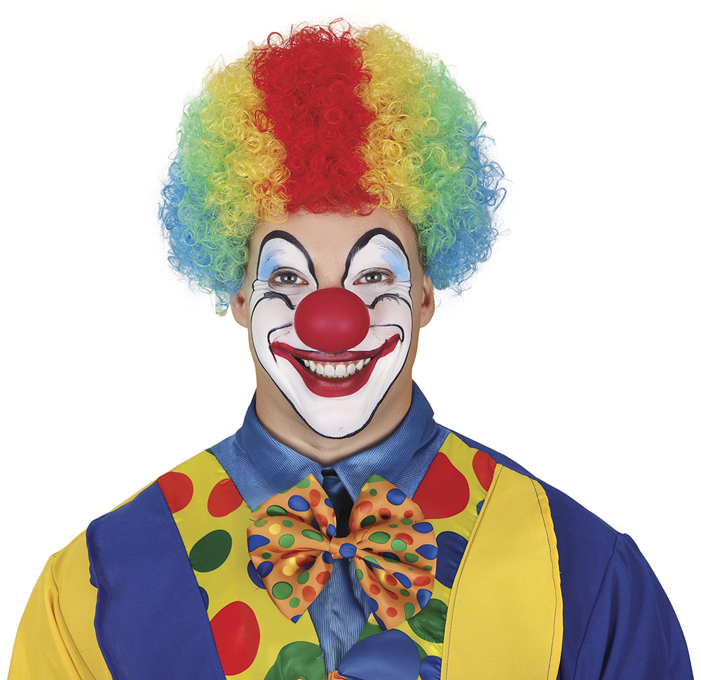 Parrucca Riccia Multicolore Accessorio Travestimento Carnevale Clown Pagliaccio - 90207