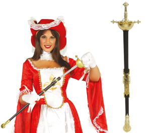 Spada Moschettiere Fioretto 62 CM Accessorio Travestimento Carnevale Cosplay Feste in Maschera - 16454