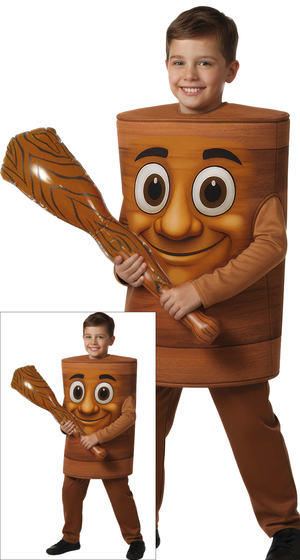 Costume Tung Trunk Uomo-Legno Travestimento Carnevale Cosplay Brainrot - 7880