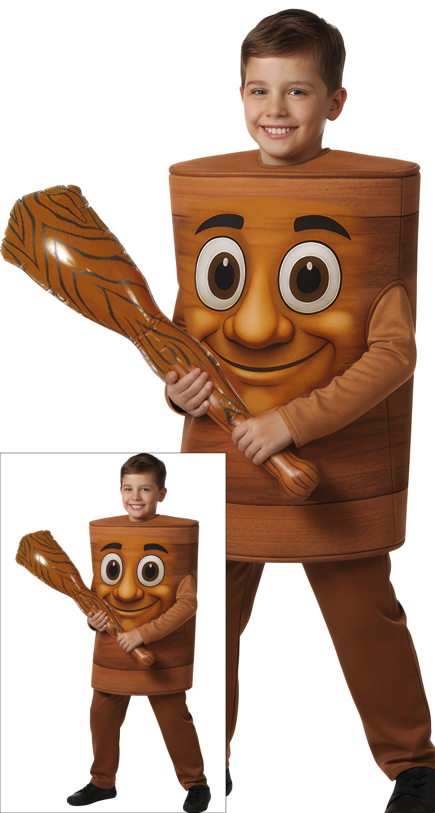 Costume Tung Trunk Uomo-Legno Travestimento Carnevale Cosplay Brainrot - 7880