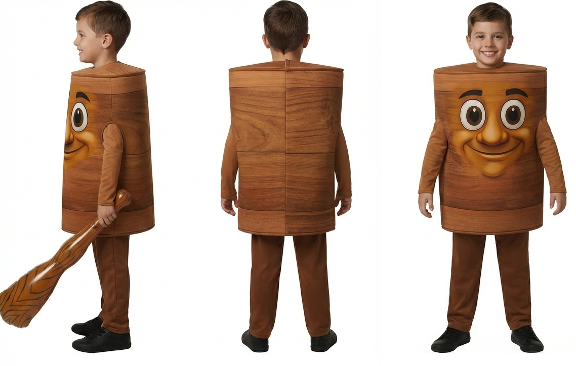 Costume Tung Trunk Uomo-Legno Travestimento Carnevale Cosplay Brainrot - 7880