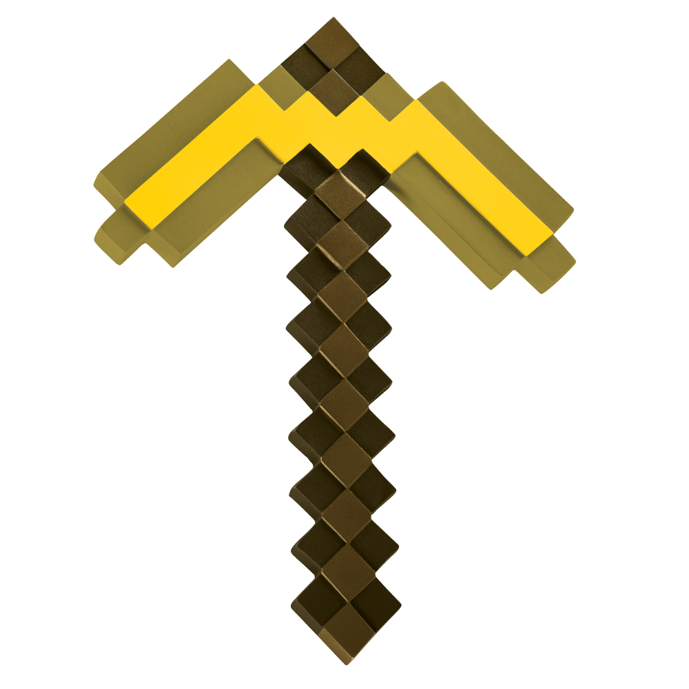 Piccone Dorato Gold Pickaxe Minecraft Accessorio Travestimento Cosplay - 112299-15l-6