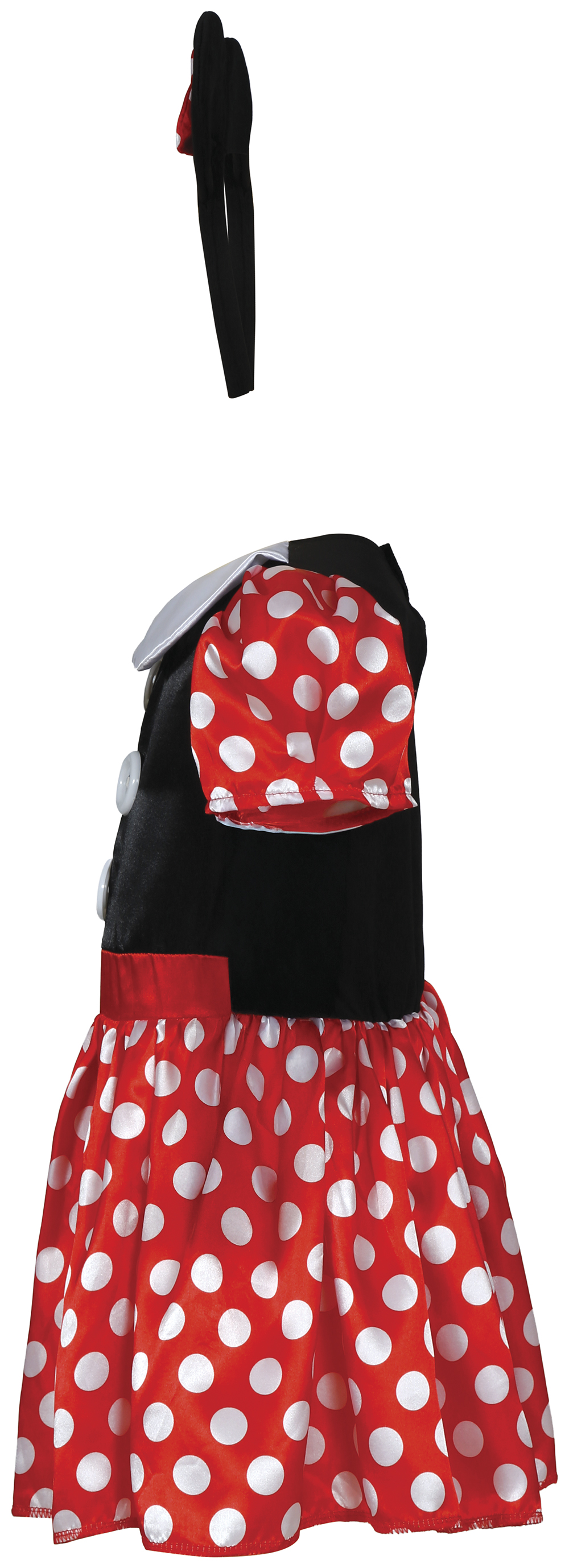 Costume Topolina Abito e Cerchietto con Orecchie Travestimento Minnie Carnevale - 8205