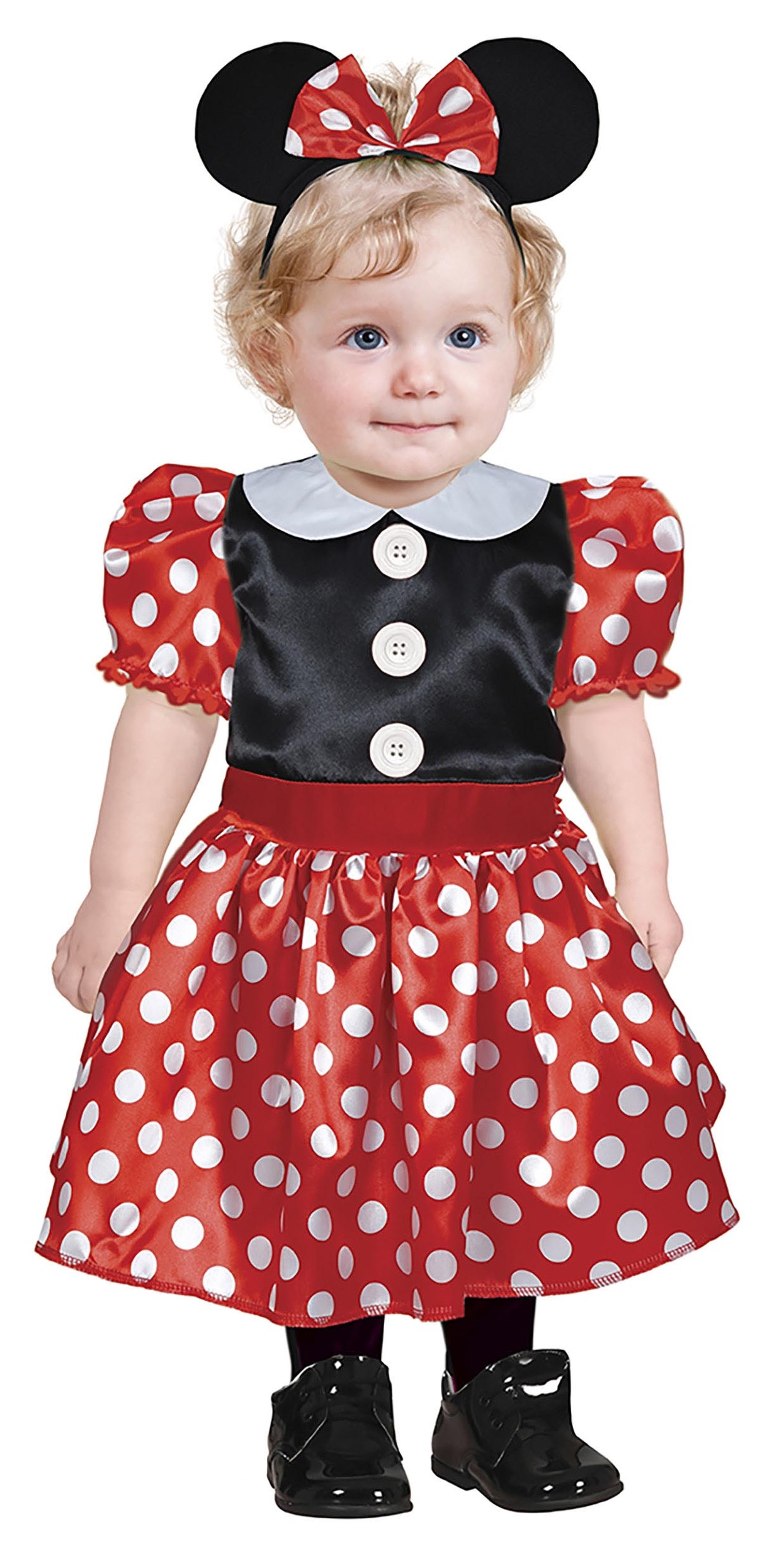 Costume Topolina Abito e Cerchietto con Orecchie Travestimento Minnie Carnevale - 8205