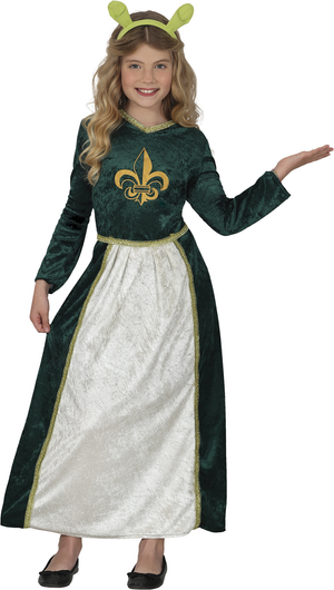 Costume Lady Abito Lungo Travestimento Carnevale Cosplay Fiona Festa in Maschera - 7875