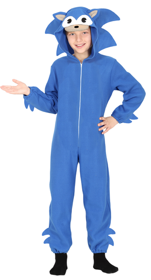 Costume da Riccio Blu Tuta con Cappuccio Travestimento Carnevale Cosplay Sonic - 8100