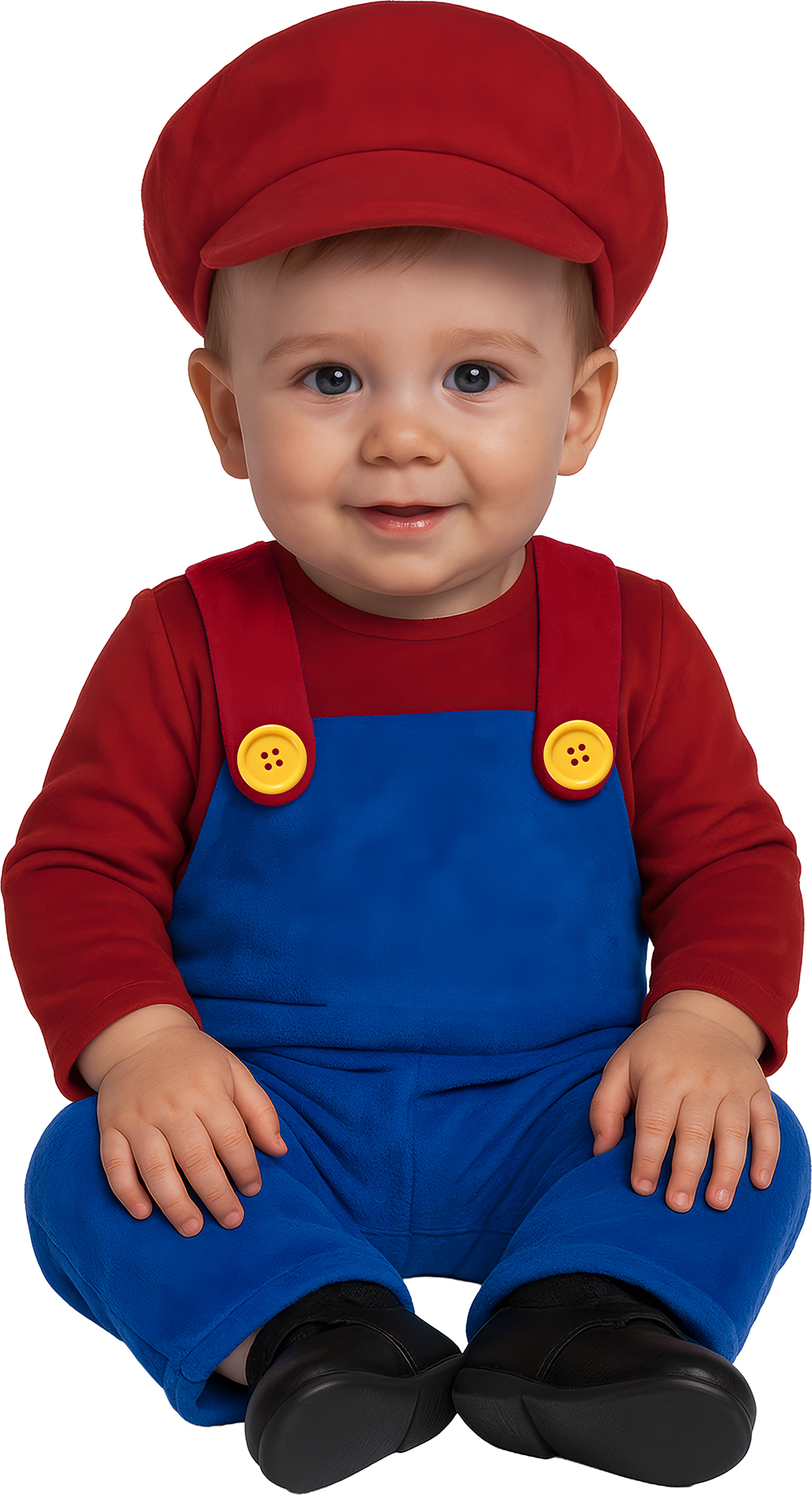 Costume da Macchinista Treno Idraulico Tuta Berretto Travestimento Carnevale Cosplay Super Mario- 8200