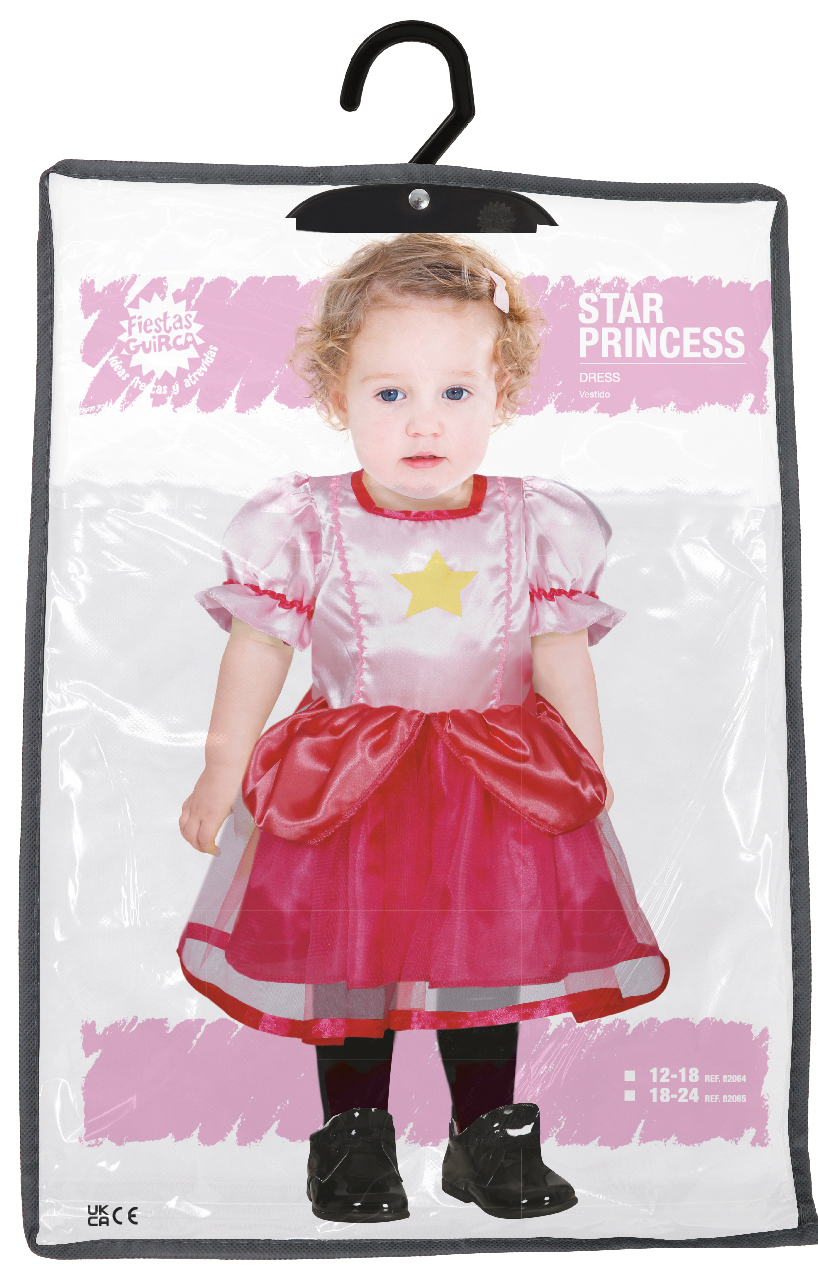 Costume Principessa Stella Abito Travestimento Carnevale Cosplay Peach- 8206