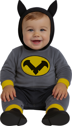 Costume Eroe Notturno Tuta con Cappuccio Travestimento Carnevale Cosplay Batman - 8206