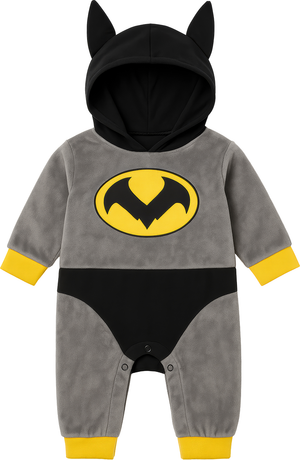 Costume Eroe Notturno Tuta con Cappuccio Travestimento Carnevale Cosplay Batman - 8206