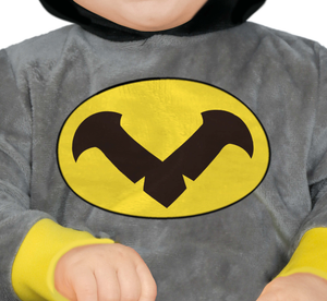 Costume Eroe Notturno Tuta con Cappuccio Travestimento Carnevale Cosplay Batman - 8206