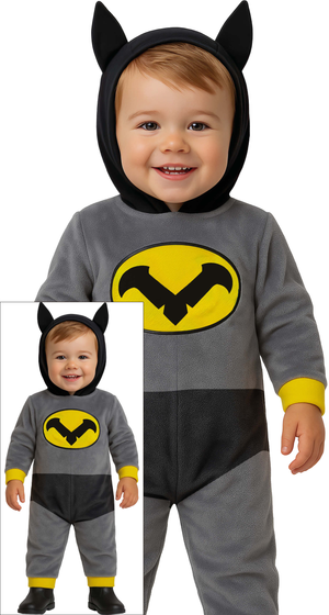 Costume Eroe Notturno Tuta con Cappuccio Travestimento Carnevale Cosplay Batman - 8206