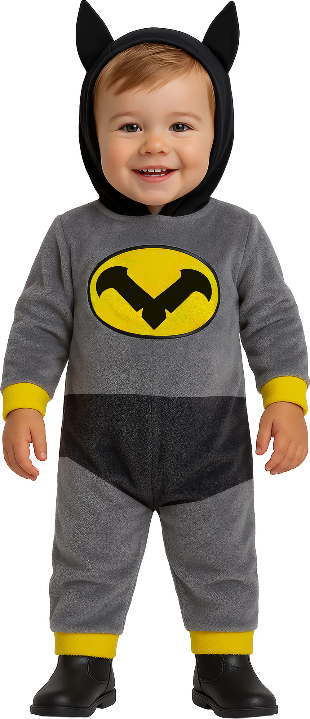 Costume Eroe Notturno Tuta con Cappuccio Travestimento Carnevale Cosplay Batman - 8206