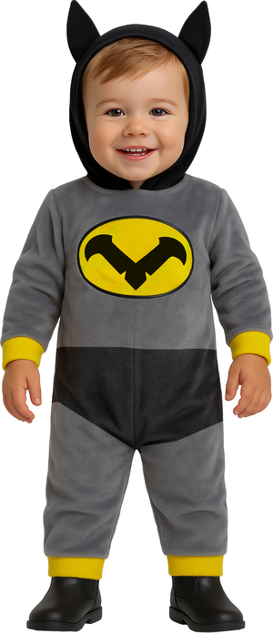 Costume Eroe Notturno Tuta con Cappuccio Travestimento Carnevale Cosplay Batman - 8206