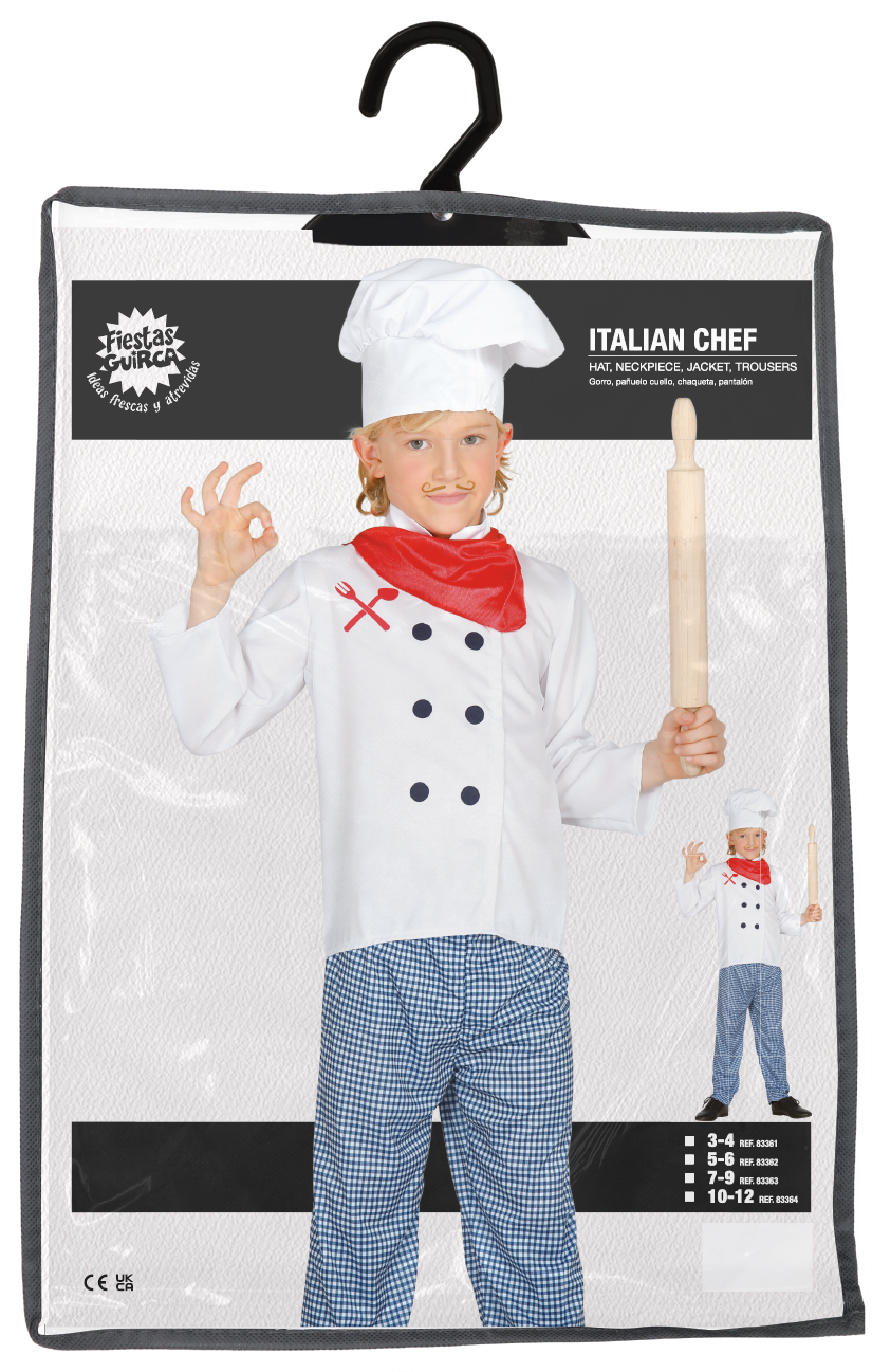 Costume Chef Travestimento Cuoco Unisex Carnevale Cosplay Feste in Maschera - 8336