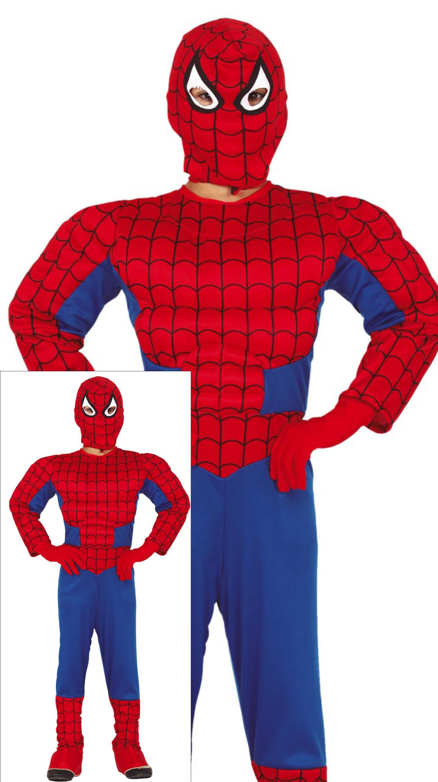 Costume Supereroe Muscoloso Travestimento Carnevale Cosplay Spiderman Feste in Maschera - 8358